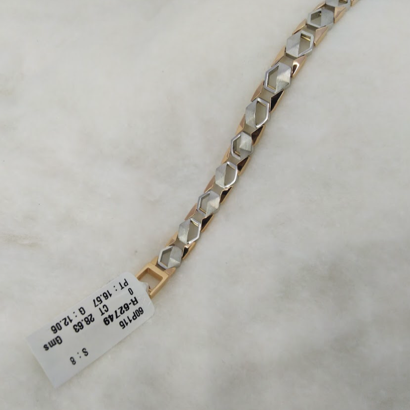 Platinum & Rose Gold Bracelet for Men JL PTB 1049   Jewelove.US
