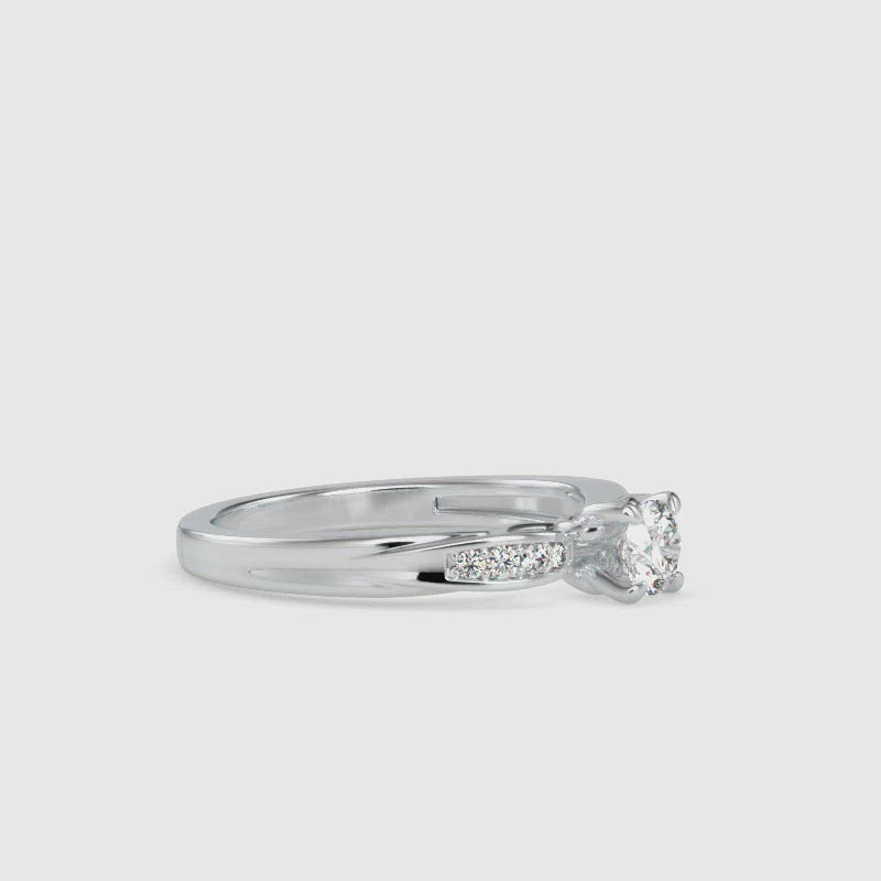 30-Pointer Solitaire Platinum Engagement Ring with a Hidden Heart JL PT G 118
