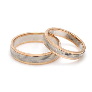 Unisex Platinum & Rose Gold Couple Love Band Rings JL PT 1124  Both Jewelove.US