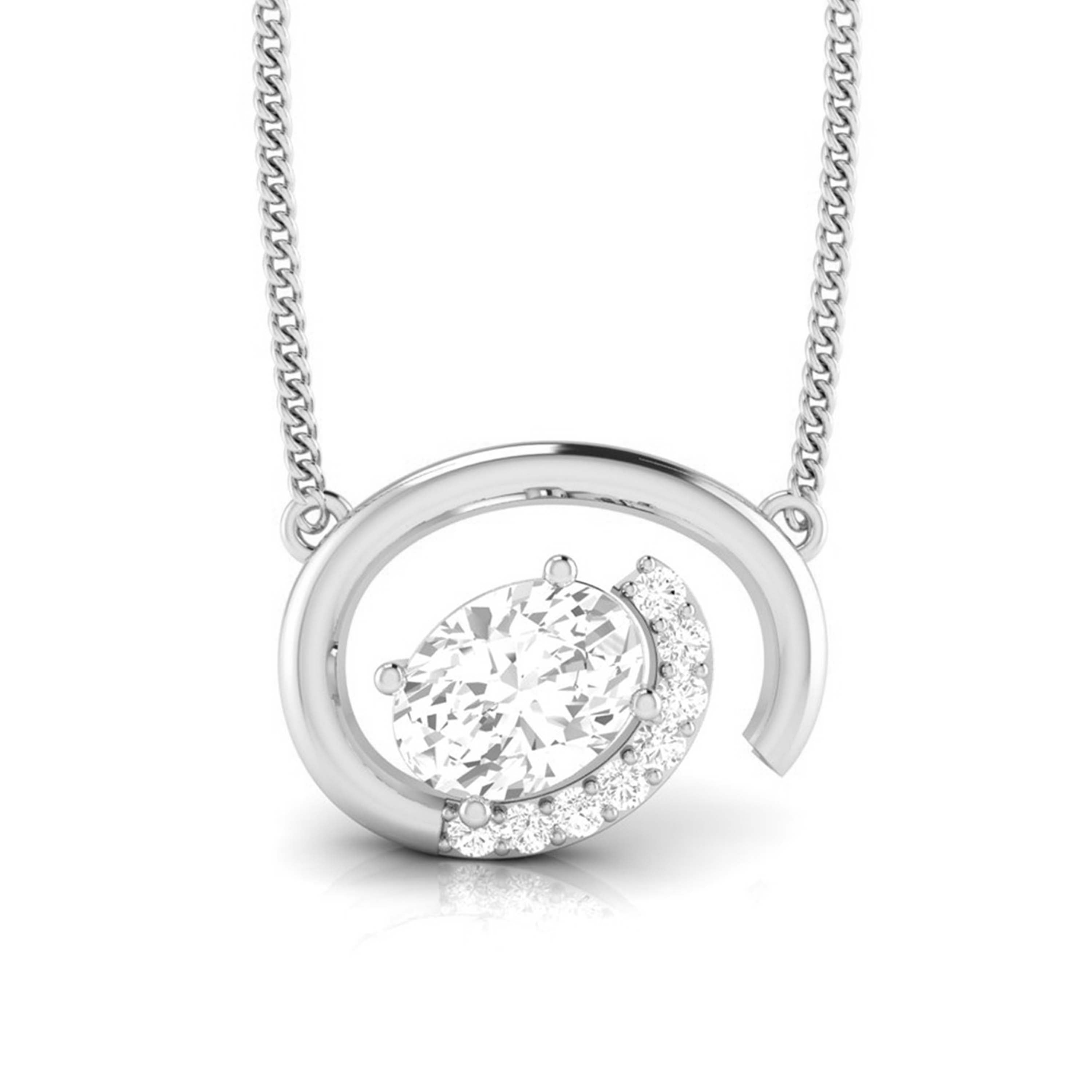 Platinum with Diamond Solitaire Pendant Set for Women JL PT PE 82A
