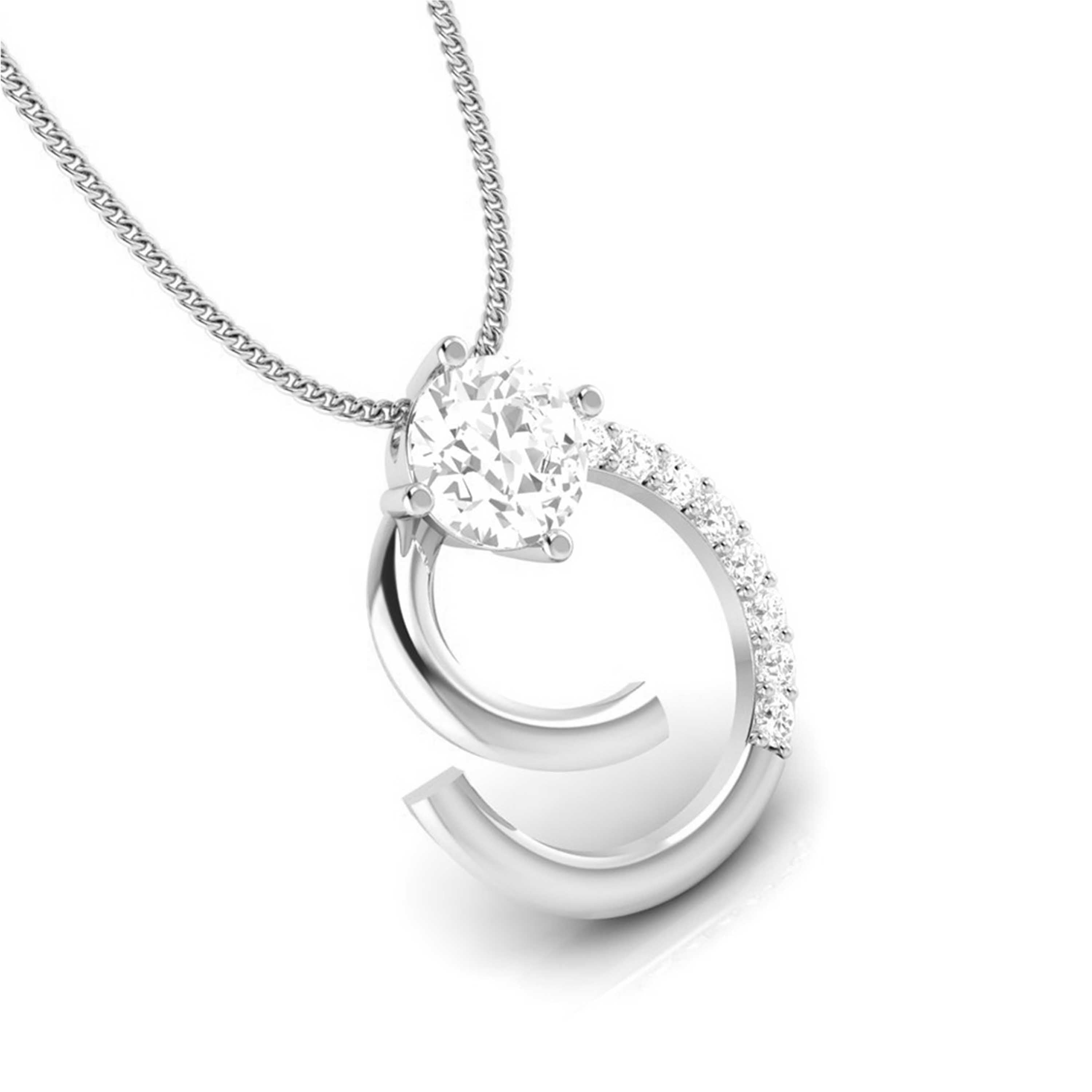 Designer Platinum Diamond Solitaire Pendant Set for Women JL PT PE 82C