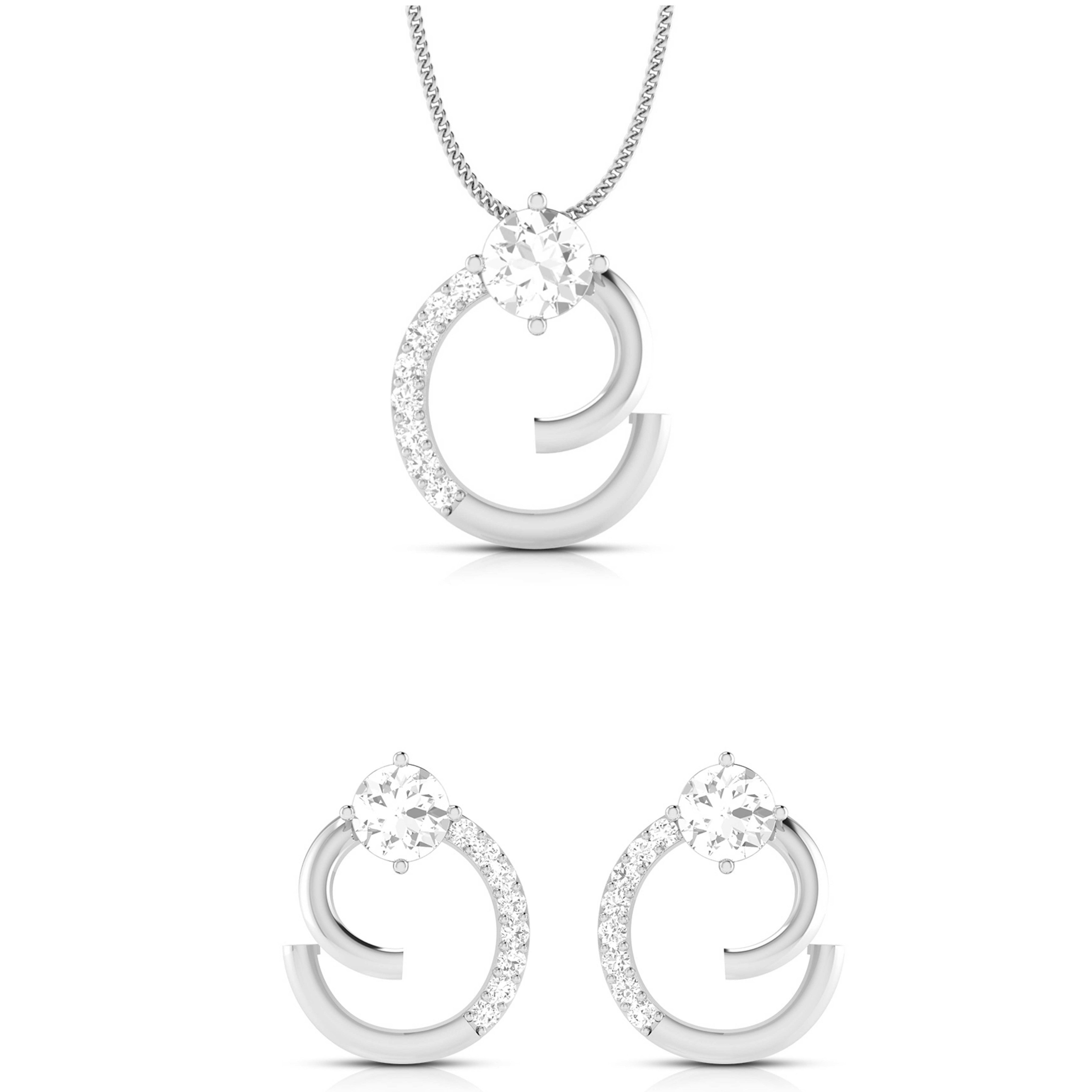 Designer Platinum Diamond Solitaire Pendant Set for Women JL PT PE 82C