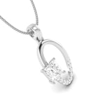 Load image into Gallery viewer, Designer Platinum Princes Cut Solitaire Pendant Set for Women JL PT PE 82F   Jewelove.US
