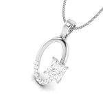 Load image into Gallery viewer, Designer Platinum Princes Cut Solitaire Pendant Set for Women JL PT PE 82F   Jewelove.US
