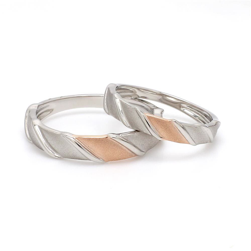 Designer Plain Platinum & Rose Gold Love Bands JL PT 910