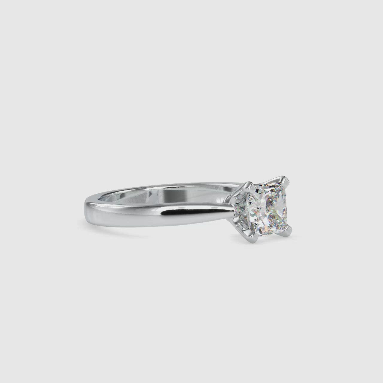 0.50cts. Princess Cut Diamond Solitaire Platinum Engagement Ring JL PT 0065