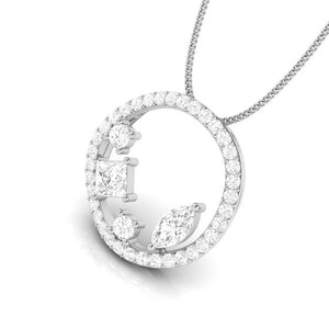 Designer Platinum with Diamond Solitaire Pendant Set for Women JL PT PE 84A   Jewelove.US