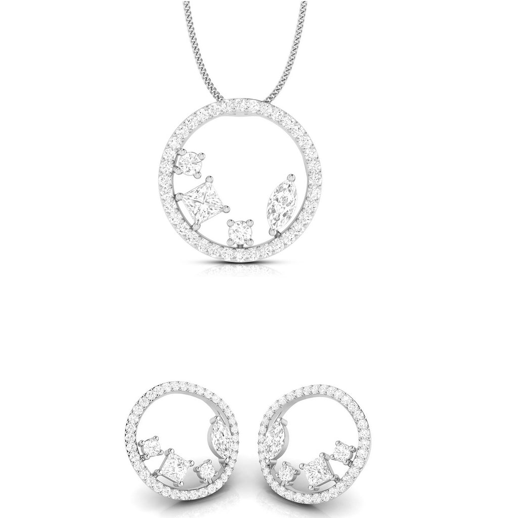 Designer Platinum with Diamond Solitaire Pendant Set for Women JL PT PE 84A  Pendant-Set Jewelove.US