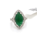 Load image into Gallery viewer, Natural Emerald Marquise Cut with Diamond 18k Gold Ring JL AU AIS0424   Jewelove
