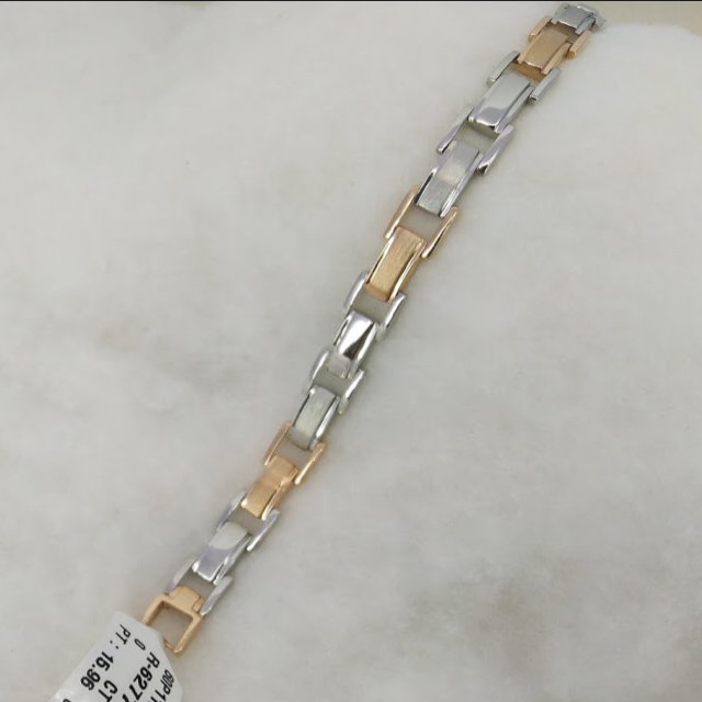 Platinum & Rose Gold Bracelet for Men JL PTB 1051   Jewelove.US