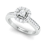 Load image into Gallery viewer, Designer 20-Pointer Square Halo Platinum Solitaire Ring for Women JL PT 980  VVS-GH Jewelove.US
