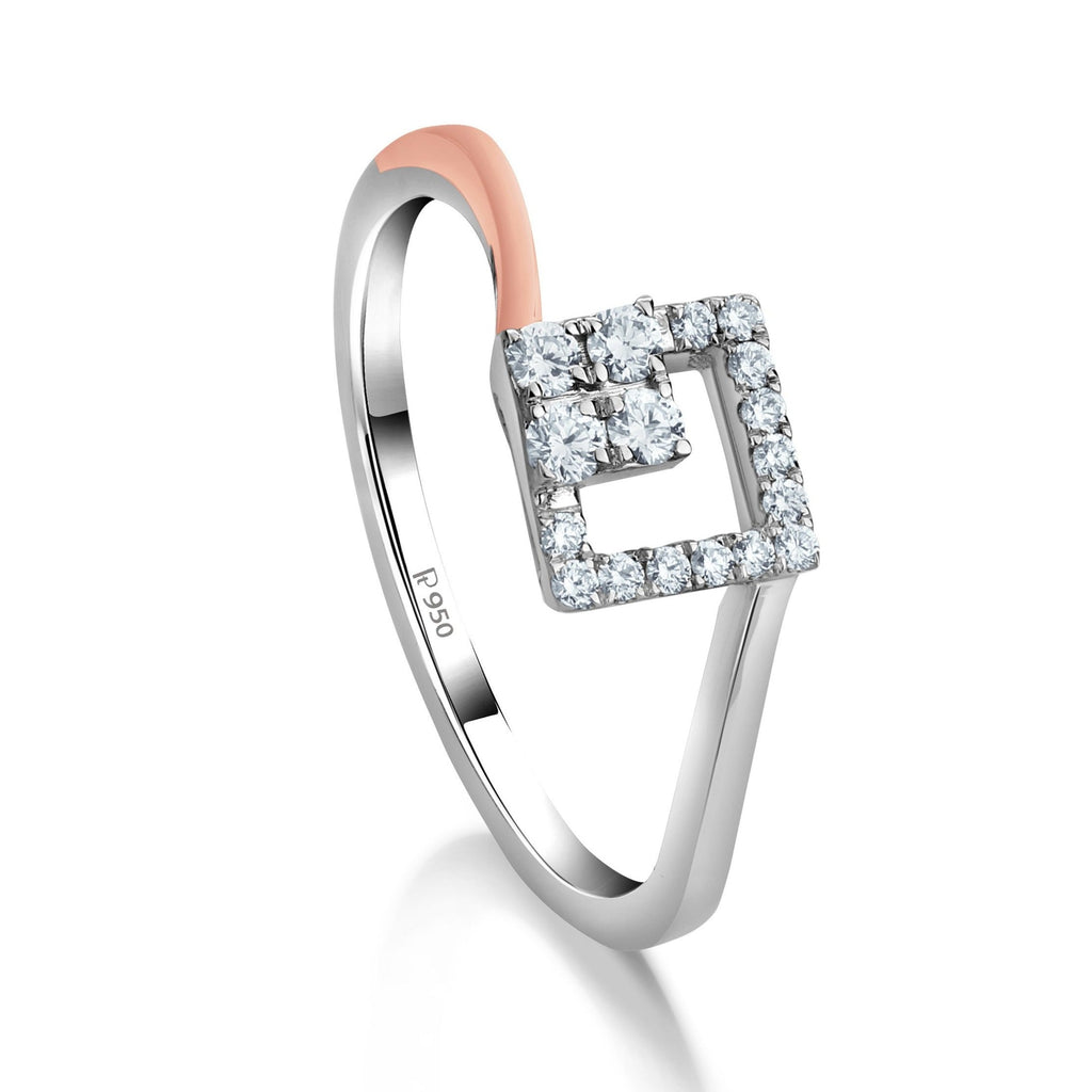 Platinum Rose Gold & Diamonds Ring for Women JL PT 1045  GH-VVS Jewelove