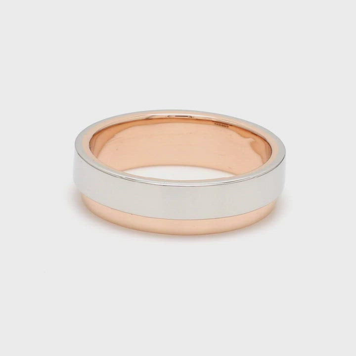 Platinum Love Bands with Rose Gold Step JL PT 925-A