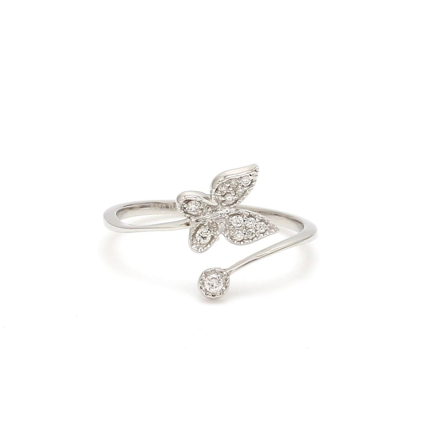 Butterfly Platinum Diamond Ring with Milgrain for Women JL PT LR 142