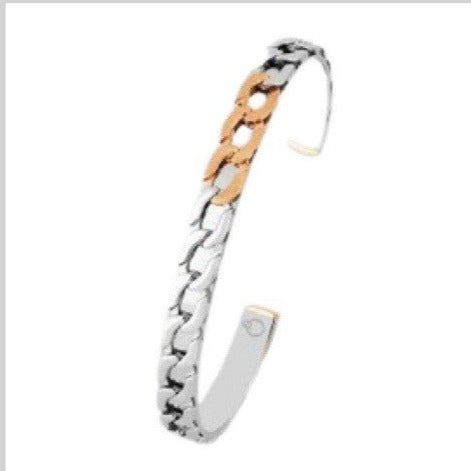 Platinum and Rose Gold Open Kada for Men JL PTB 845   Jewelove.US