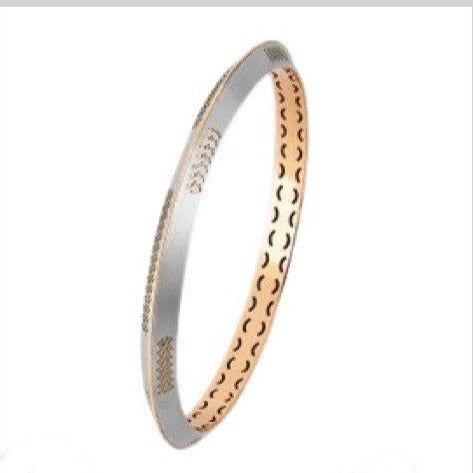 Platinum and Rose Gold Kada for Men JL PTB 848   Jewelove.US