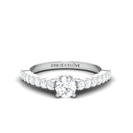 Load image into Gallery viewer, 30-Pointer Platinum Engagement Solitaire Ring with Diamond Accents JL PT 674
