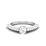 Load image into Gallery viewer, 30-Pointer Platinum Engagement Solitaire Ring with Diamond Accents JL PT 674   Jewelove.US
