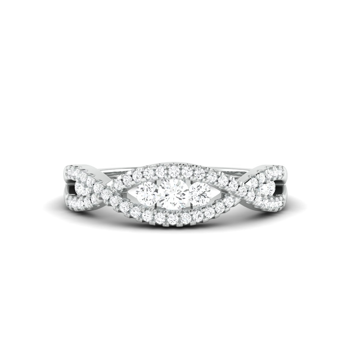 Designer Platinum Infinity Ring with Diamonds for Women JL PT 970