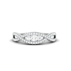 Designer Platinum Infinity Ring with Diamonds for Women JL PT 970