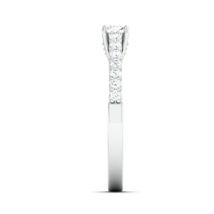 30-Pointer Platinum Engagement Solitaire Ring with Diamond Accents JL PT 674