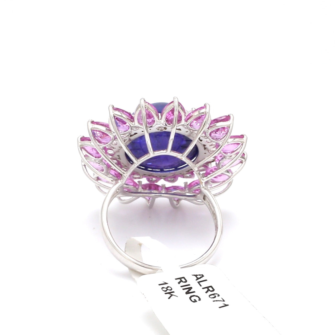 Designer Tanzanite Gold Ring with Pink Sapphire & Rose Cut Diamonds for Women JL AU ALR671   Jewelove