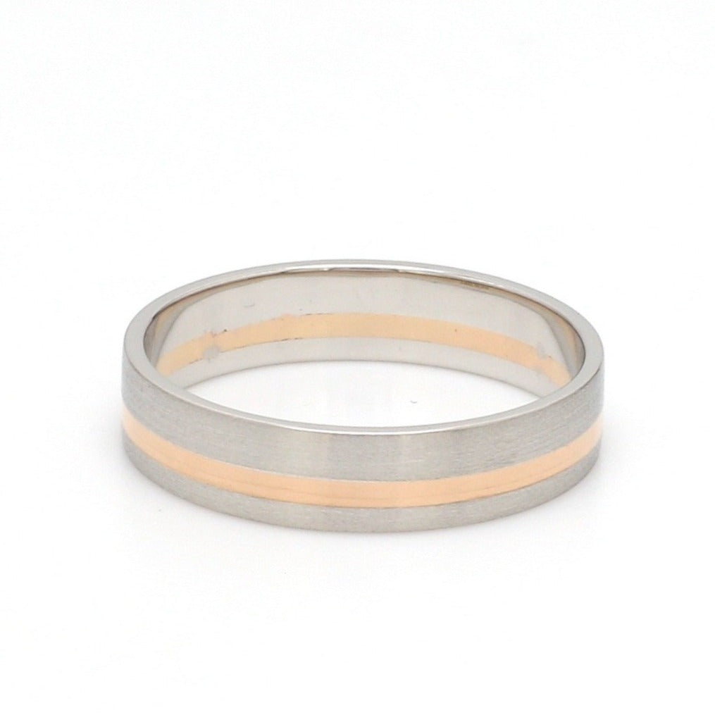 Platinum Ring with a Rose Gold Streak JL PT 1003   Jewelove.US