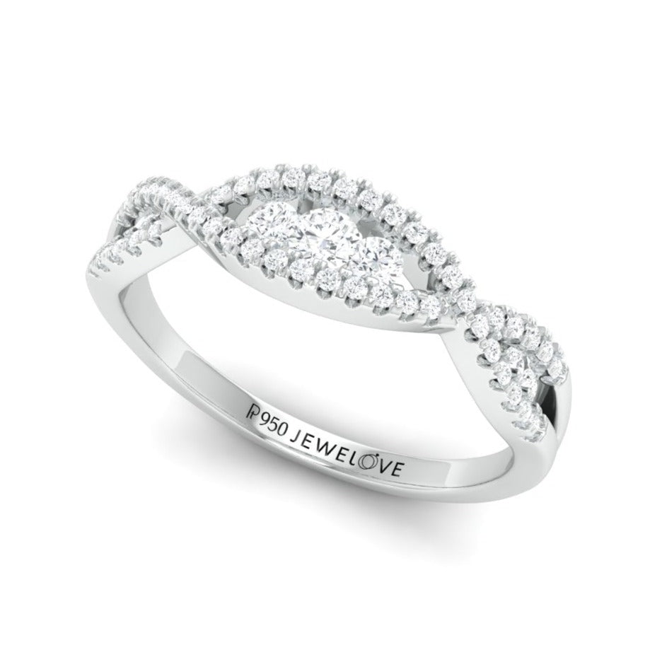 Designer Platinum Infinity Ring with Diamonds for Women JL PT 970