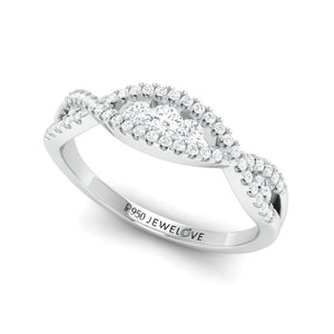 Designer Platinum Infinity Ring with Diamonds for Women JL PT 970