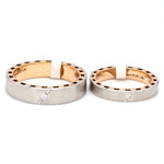 Load image into Gallery viewer, Designer Diamond Platinum Rose Gold Couple Rings JL PT 1135  Both Jewelove.US
