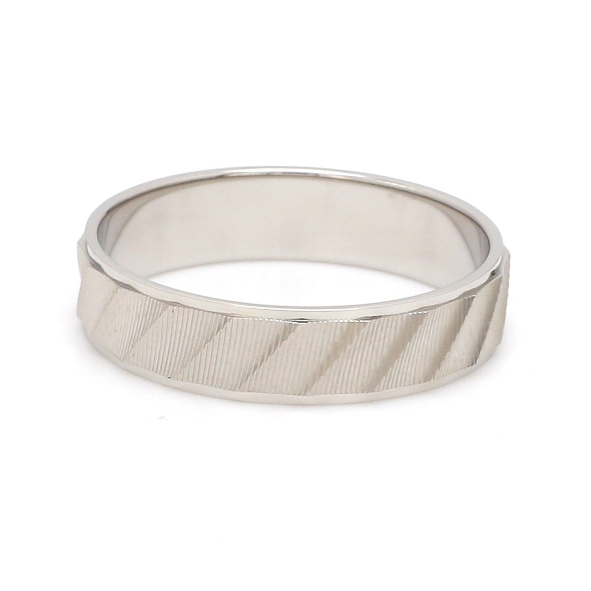Designer Plain Platinum Love Bands with Unique Slanting Texture JL PT 1108