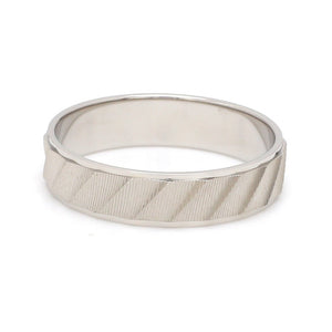 Designer Plain Platinum Love Bands with Unique Slanting Texture JL PT 1108   Jewelove.US