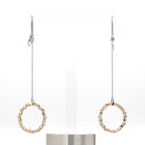 Japanese Platinum Earrings with Rose Gold Diamond Cut Balls for Women JL PT E 223