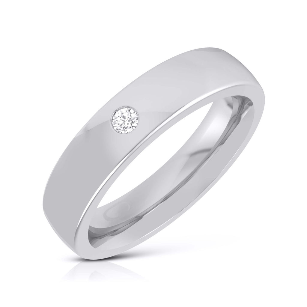 Single Diamond Platinum Ring for Men JL PT B-13  Men-s-Ring-only-VVS-GH Jewelove.US