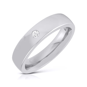 Single Diamond Platinum Ring for Men JL PT B-13