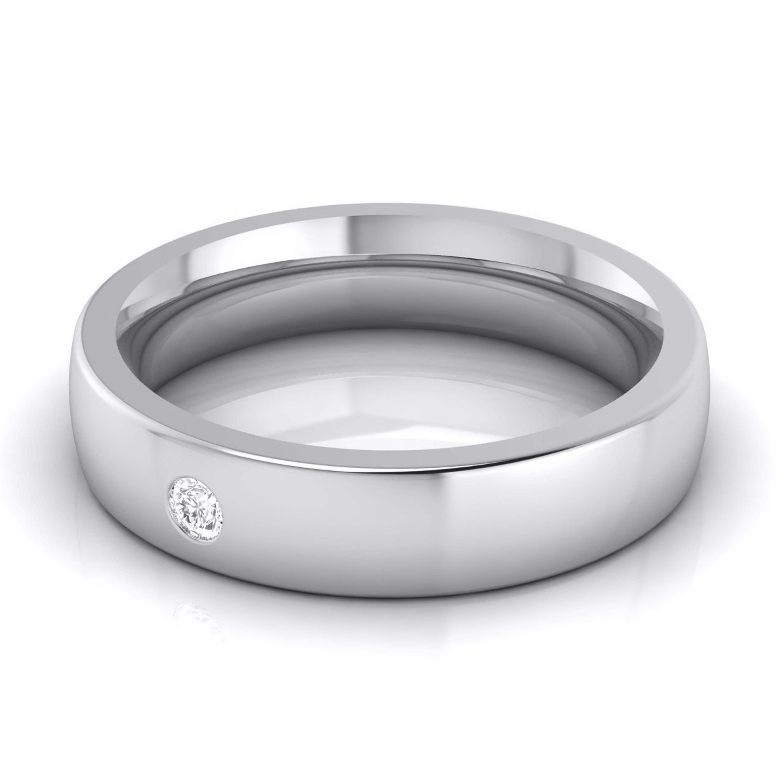 Single Diamond Platinum Ring for Men JL PT B-13