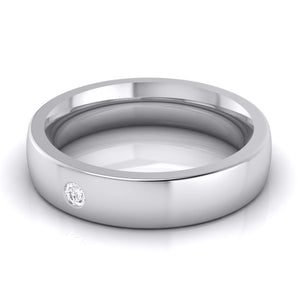 Single Diamond Platinum Ring for Men JL PT B-13