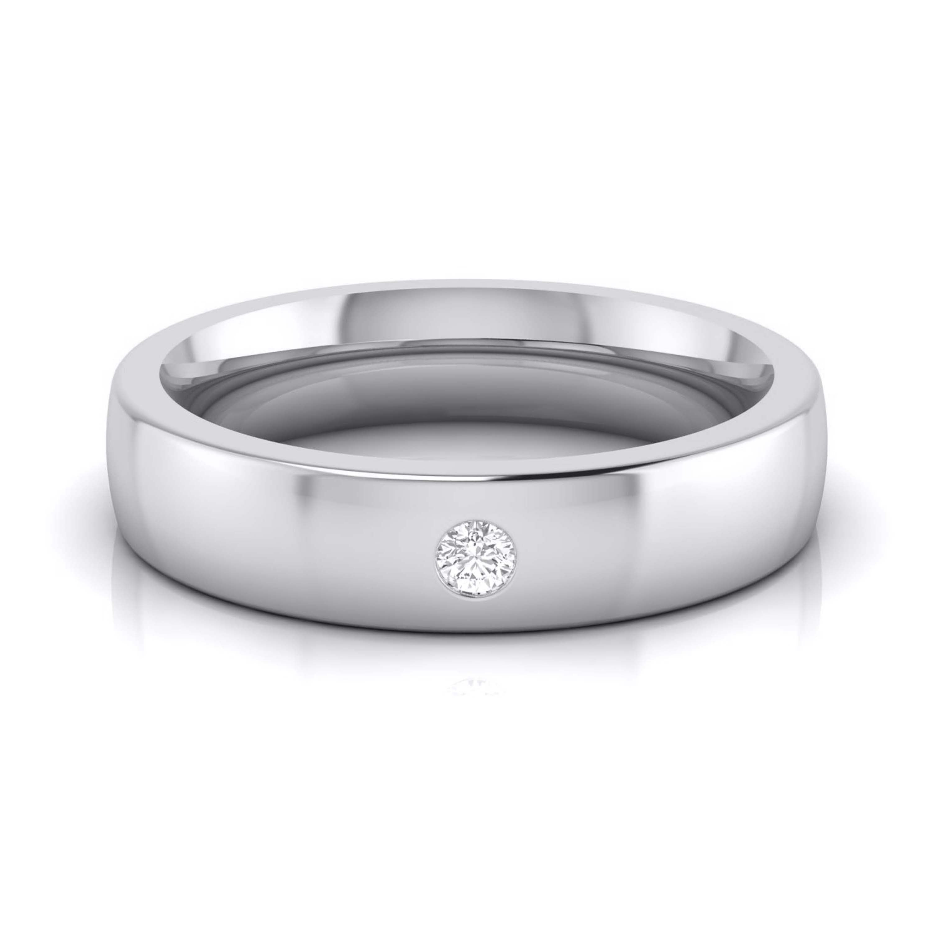 Single Diamond Platinum Ring for Men JL PT B-13