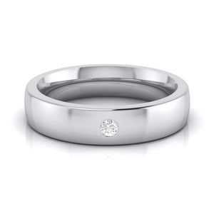Single Diamond Platinum Ring for Men JL PT B-13