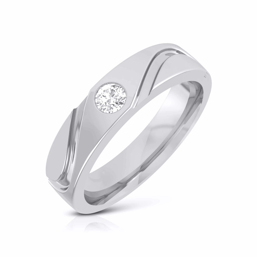 Single Diamond Platinum Ring for Men JL PT B-15   Jewelove.US