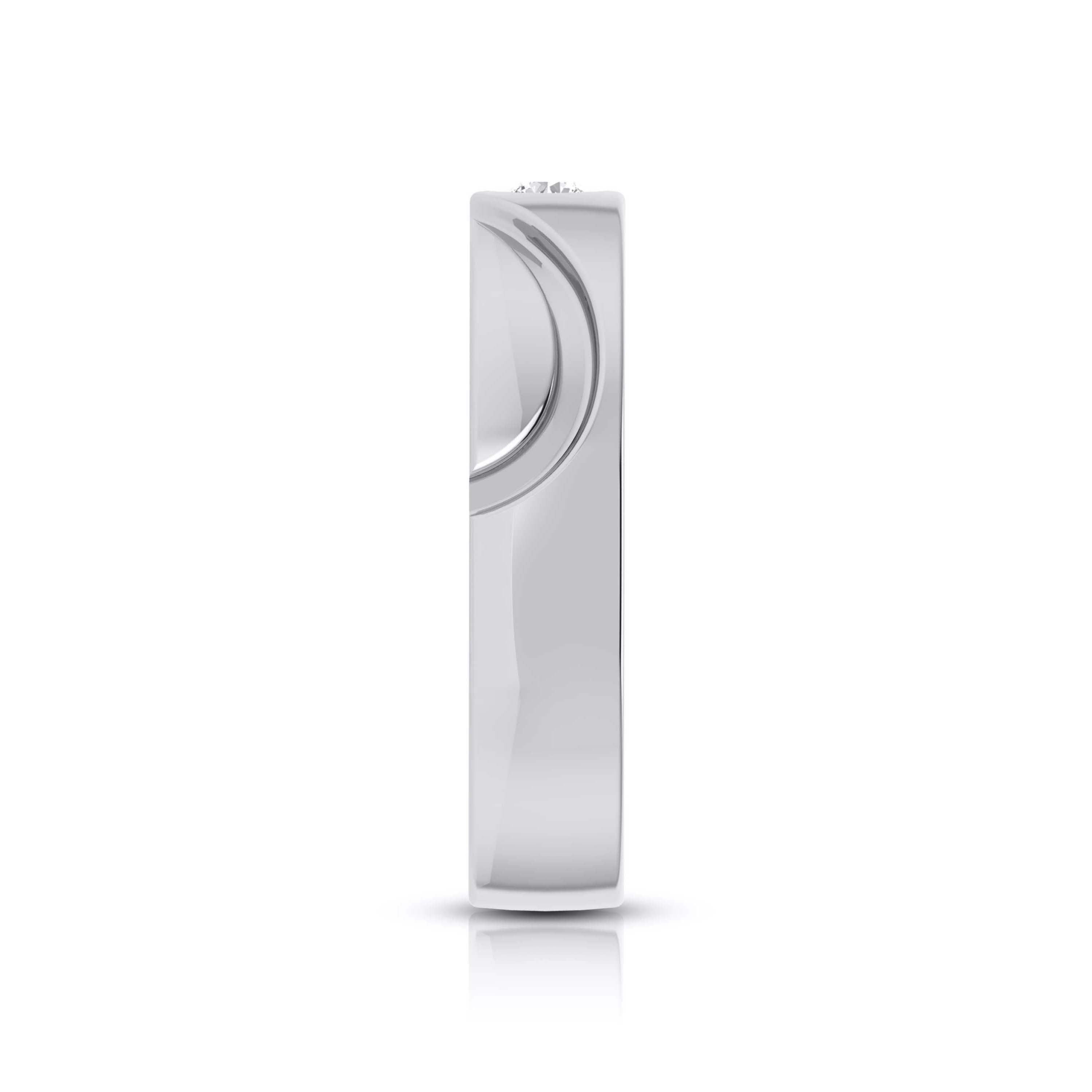 Single Diamond Platinum Ring for Men JL PT B-15