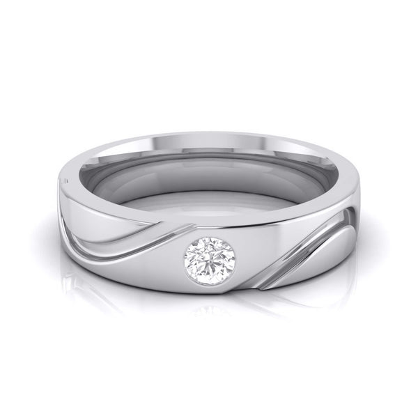 Sleek Platinum Finger Ring for Men
