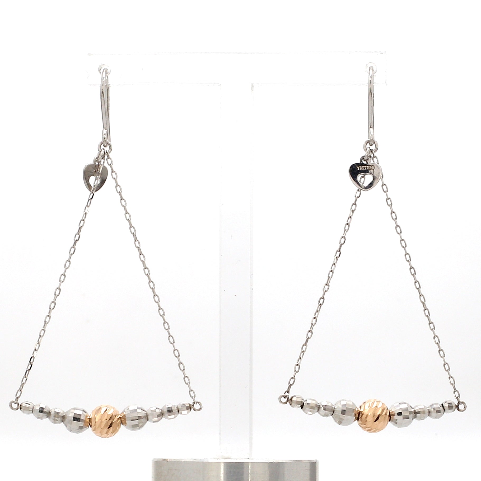 Japanese Platinum Earrings with Rose Gold for Women JL PT E 279   Jewelove.US