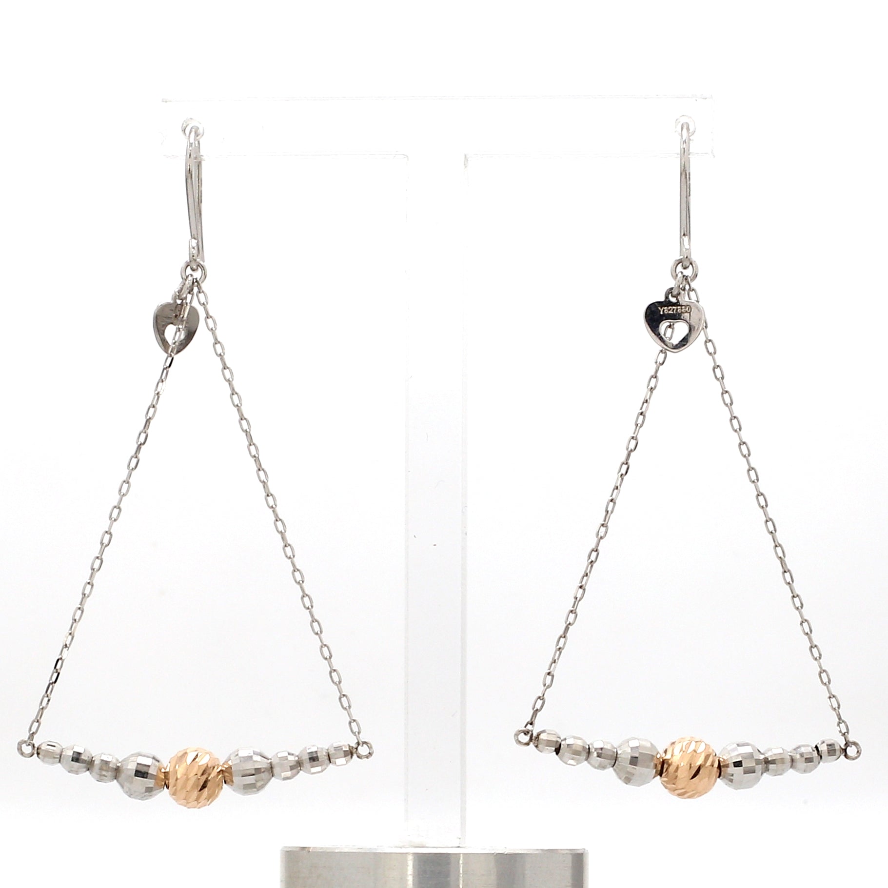 Japanese Platinum Earrings with Rose Gold for Women JL PT E 279