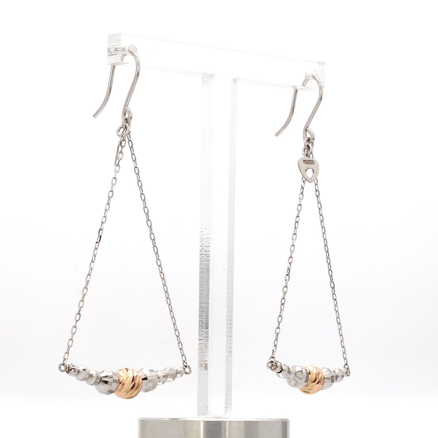 Japanese Platinum Earrings with Rose Gold for Women JL PT E 279   Jewelove.US