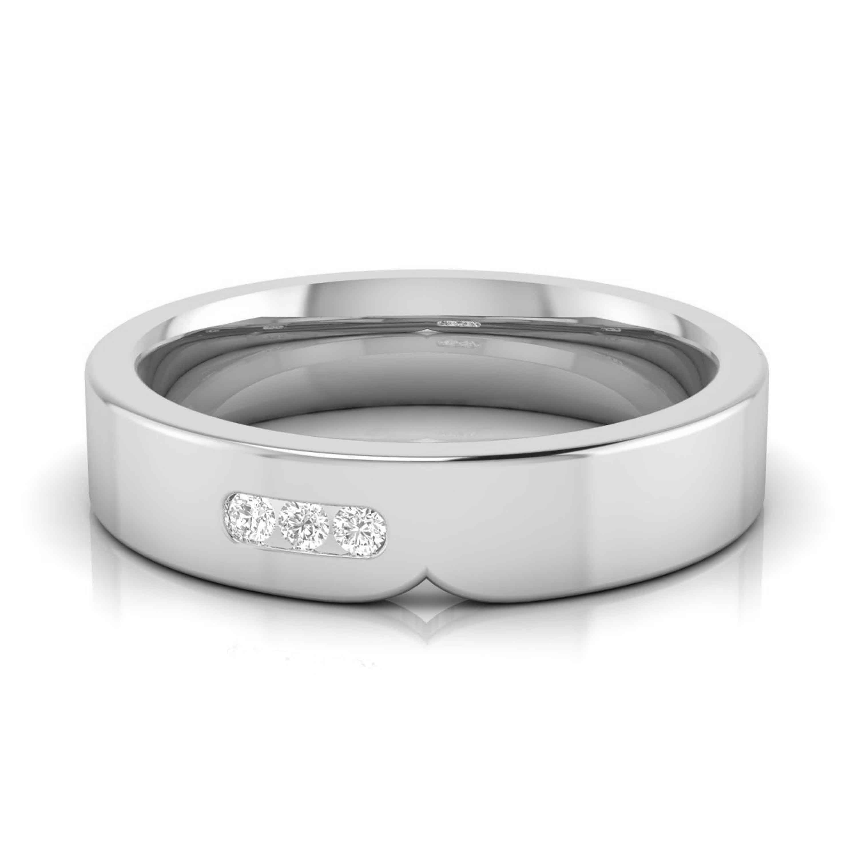 Unisex Platinum Diamond Couple Ring JL PT B-44  Women-s-Band-only-VVS-GH Jewelove.US