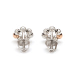 Load image into Gallery viewer, back View of Evara Platinum Rose Gold Diamond Cut Earrings for Women JL PT E 254
