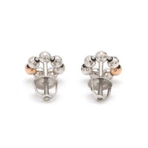 back View of Evara Platinum Rose Gold Diamond Cut Earrings for Women JL PT E 254