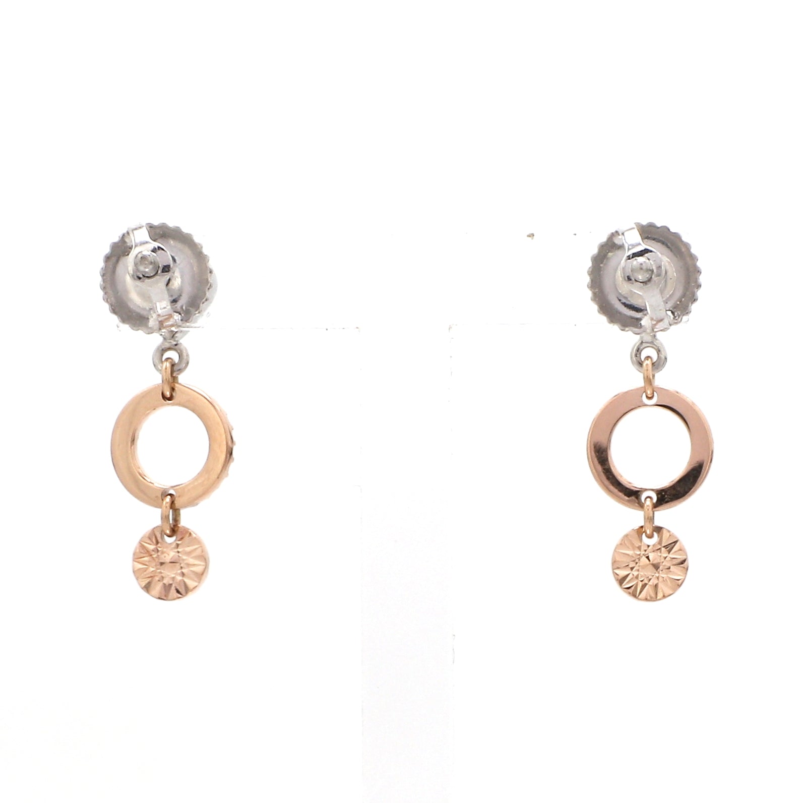 Designer Plain Platinum & Rose Gold Earrings JL PT E 213   Jewelove™