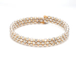 Load image into Gallery viewer, Japanese 3-row Platinum &amp; Rose Gold Bracelet for Women with Diamond Cut Balls JL PTB 768

